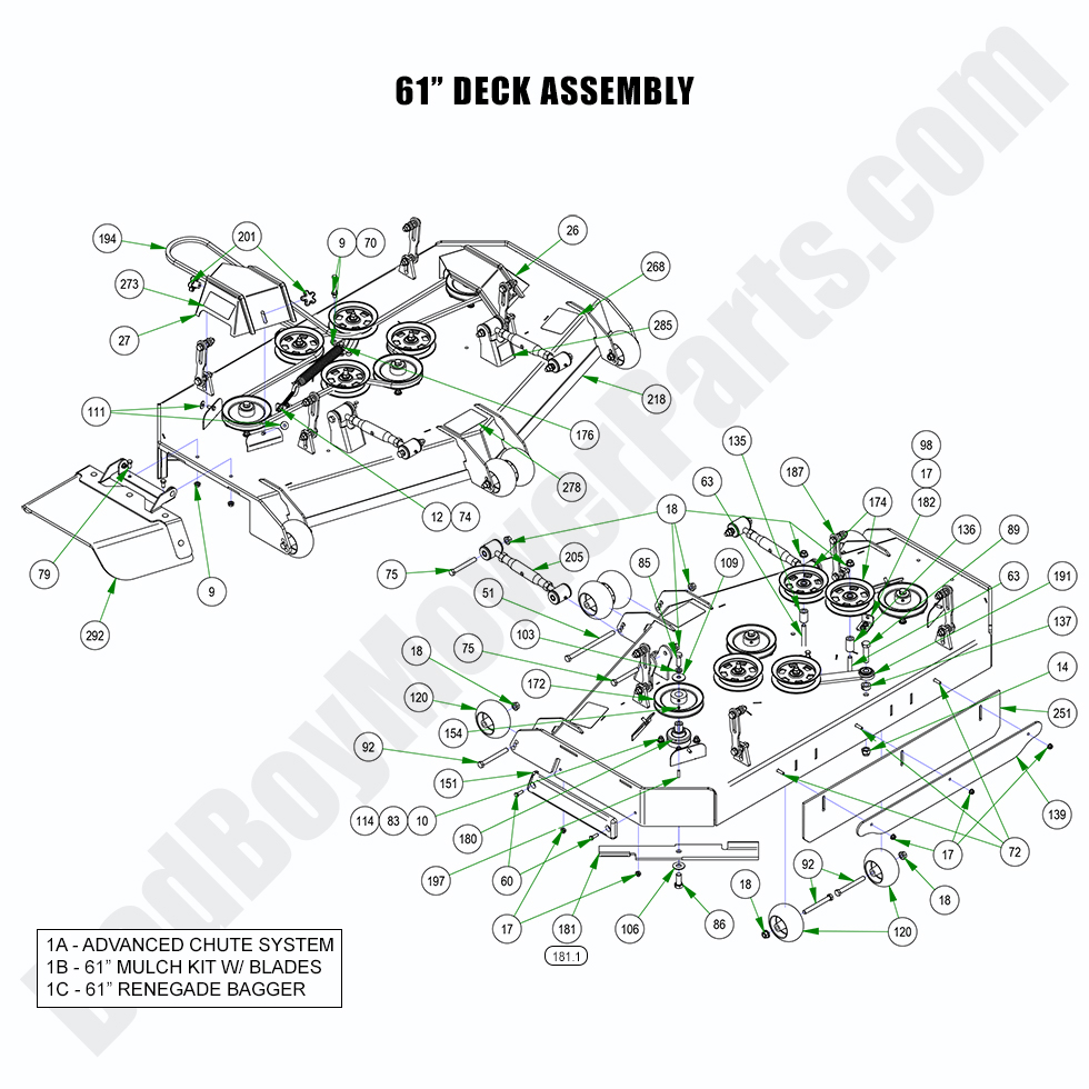 2982 - Bad Boy Mower Parts Lookup > 2022 > Renegade - Diesel > 61\" Deck Assembly